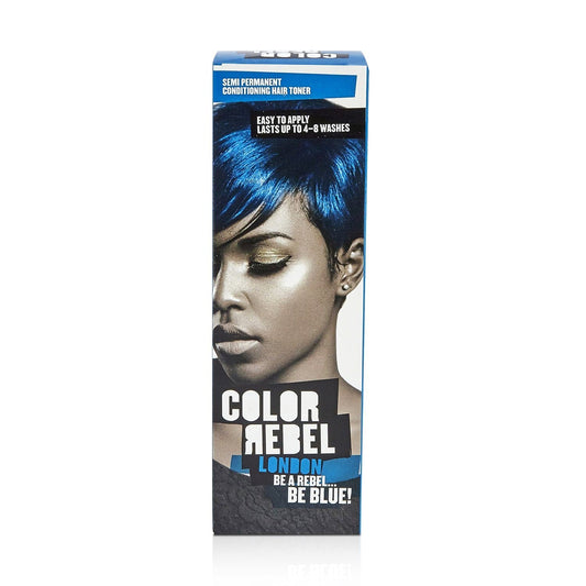Color Rebel London Semi-Permanent Conditioning Hair Toner - Be Blue - Beautiful Black Hair