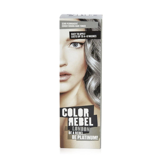Color Rebel London Semi-Permanent Conditioning Hair Toner - Be Platinum - Beautiful Black Hair
