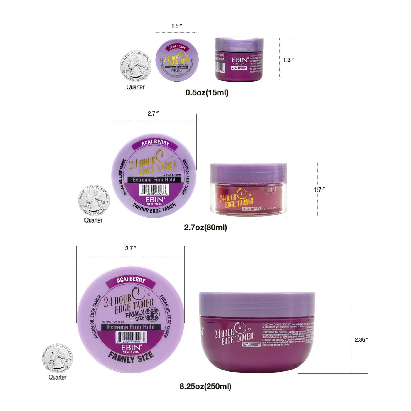 EBIN 24 Hour Edge Tamer Extreme Firm Hold - Banana Custard 2.7oz