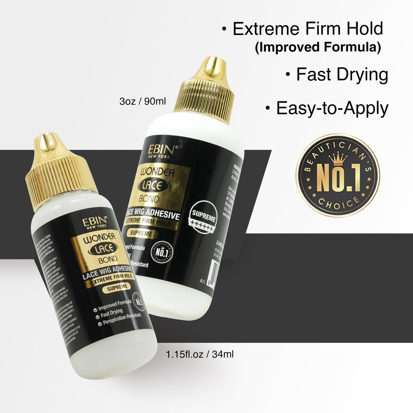 EBIN Wonder Lace Bond Lace Wig Adhesive - Extreme Firm Hold Supreme 3.04oz