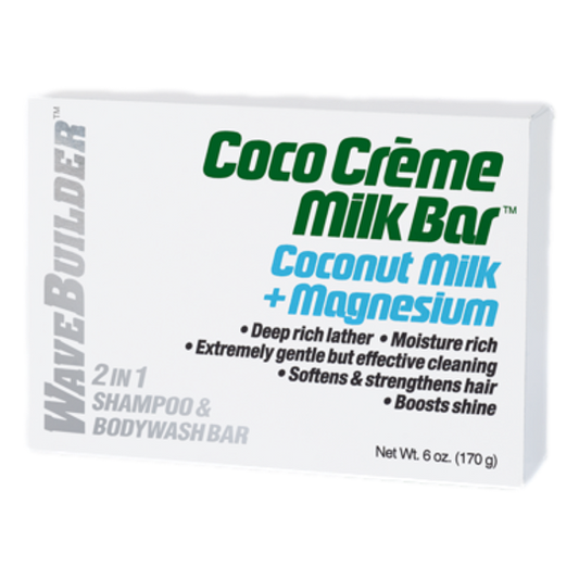 WaveBuilder Coco Crème Milk 2 In 1 Shampoo & Body Wash Bar - Beautiful Black Hair