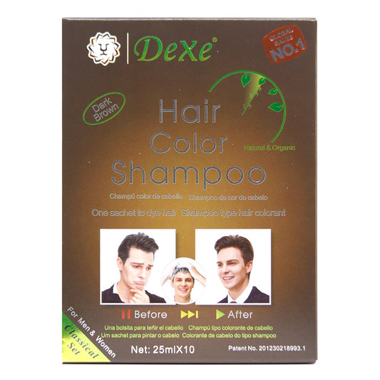 Dexe Hair Shampoo Packette Box - Dark Brown
