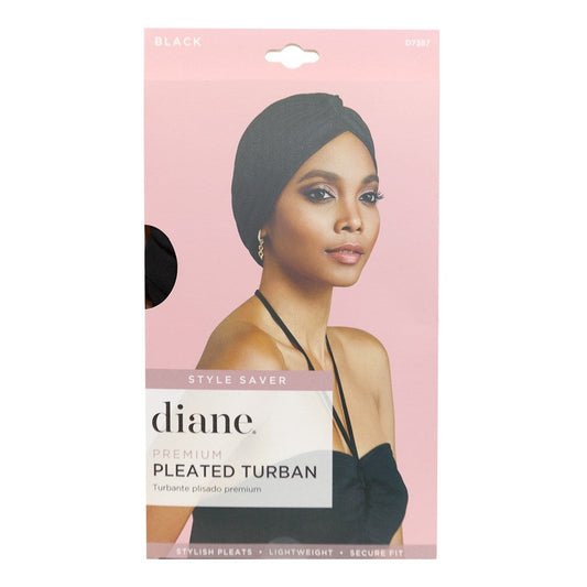 Diane Premium Pleated Turban - Black
