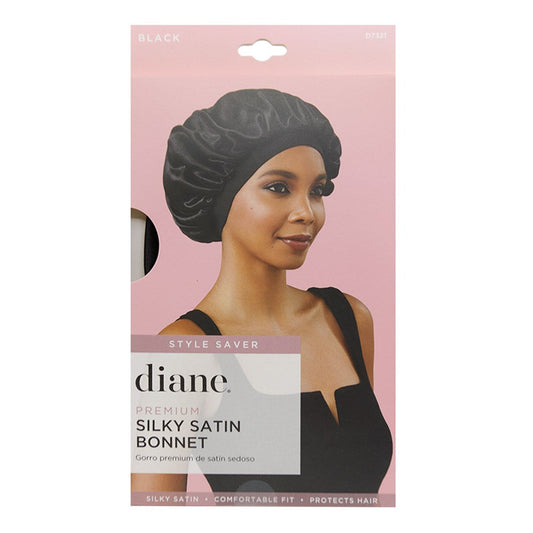 Diane Premium Silky Satin Bonnet - Black