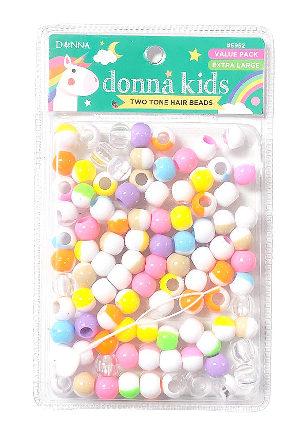 Donna Kids Two Tone Hair Beads - #5952 Pastel Assorted