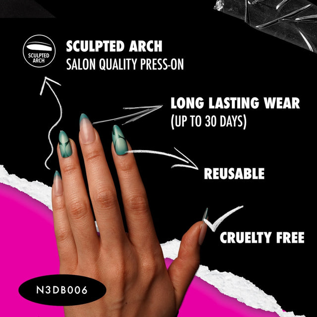 EBIN Press-On Nails Brooklyn Hottie #N3DB001 X-Long