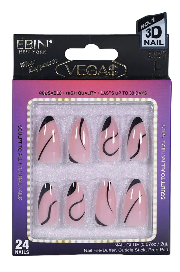 EBIN Press-On Nails What Happens in Vegas - Sin City #N3DV002 Long