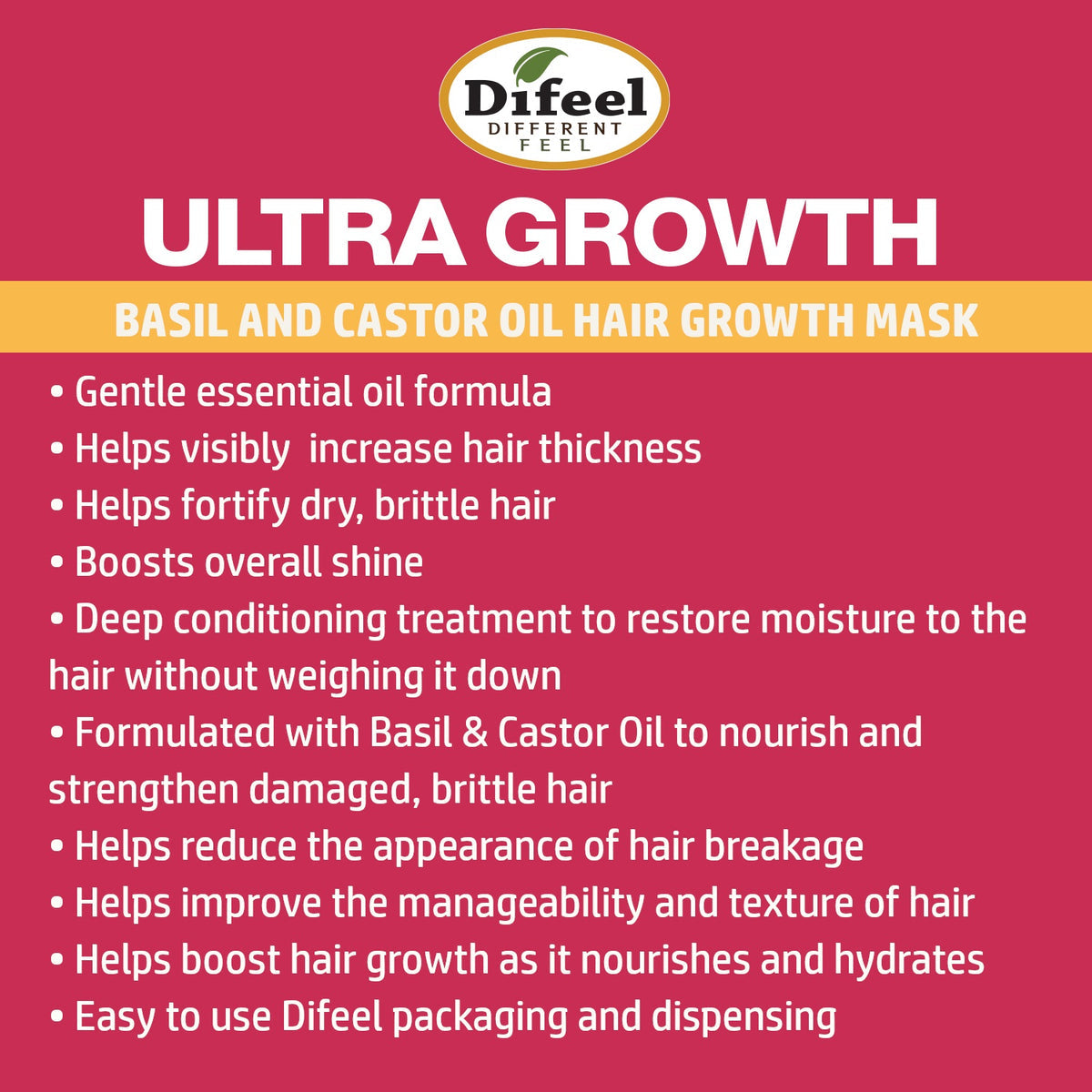 Difeel Ultra Growth Basil & Castor Oil Ultra Growth Hair Mask Packette
