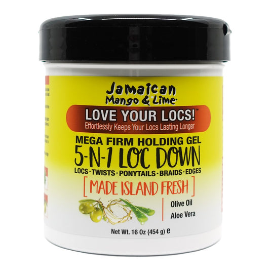 Jamaican Mango & Lime 5-n-1 Loc Down Mega Firm Holding Gel 16oz