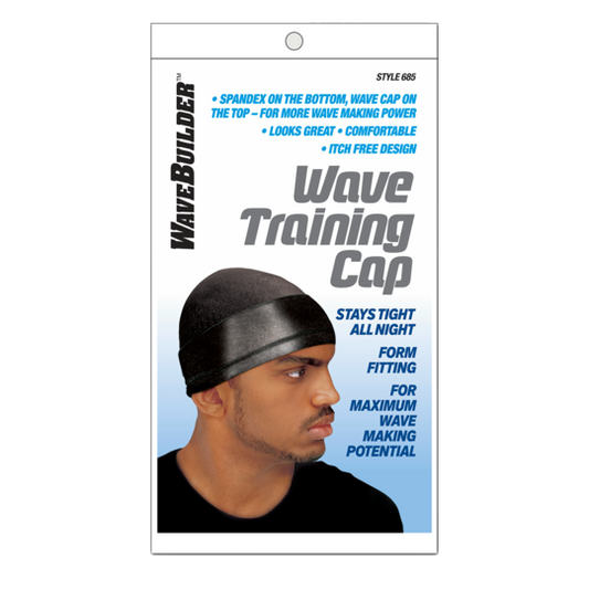 WaveBuilder Wave Training Cap #685 Black - Beautiful Black Hair