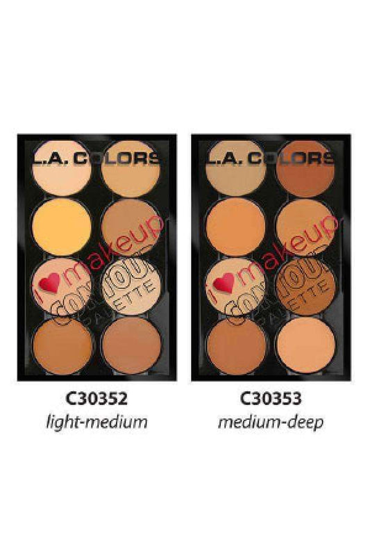 L.A.Colors Complete Contour Palette 8 Shade Set - Beautiful Black Hair