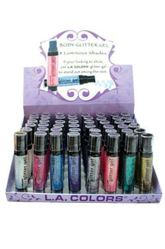 L.A. ColorsBody Glitter Gel 8 Luminous Shades - Beautiful Black Hair