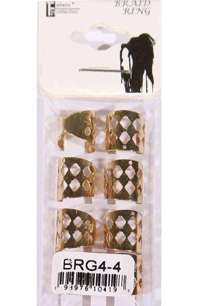 Gold Aluminum Braid Ring Tubes - Diamonds - Deluxe Beauty Supply