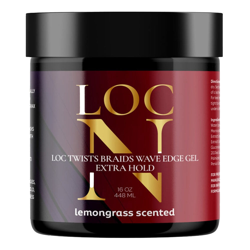 Loc N Loc, Twists, Braids, Wave Edge Gel - Extra Hold Lemongrass Scented