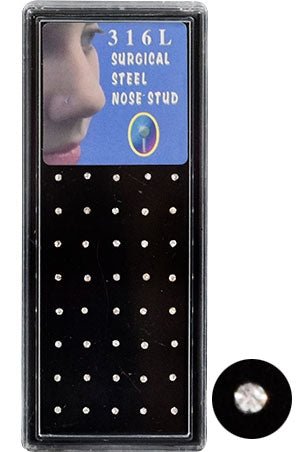 316L Surgical Steel Nose Stud Round Cubic - Dollar Deals