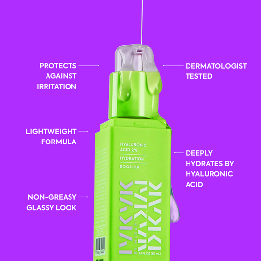 Makari IYKYK Hyaluronic Acid 2% Hydration Booster with a purple background