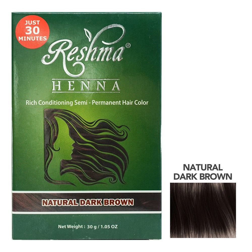 Reshma 30 Minute Henna Semi Permanent Hair Color - Natural Dark Brown