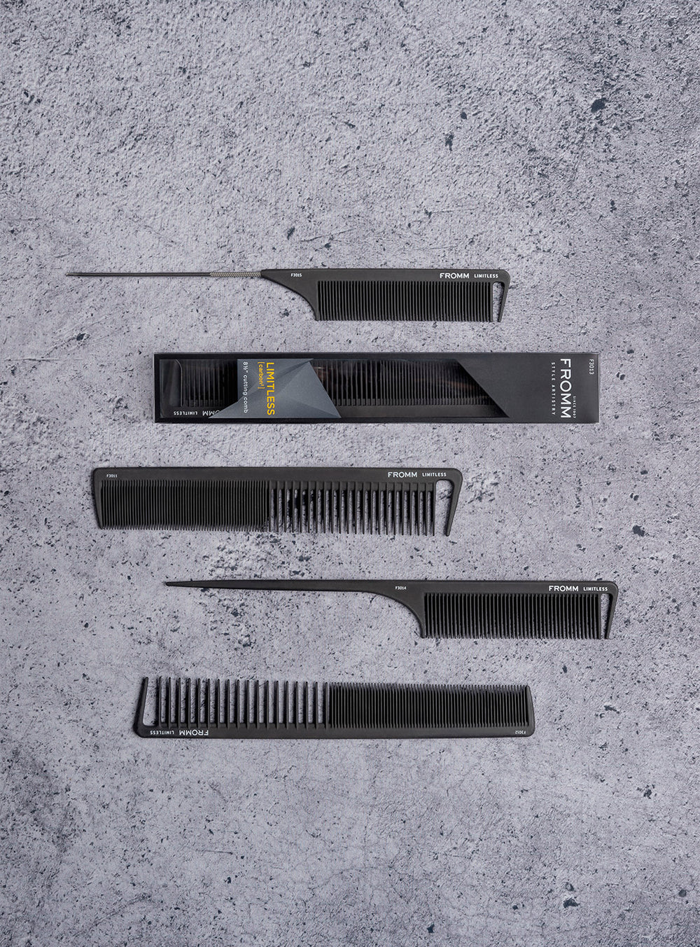 FROMM Limitless 9" Carbon Pin Tail Comb