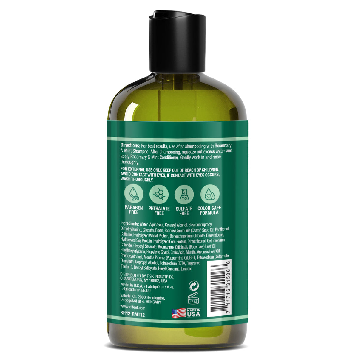 Difeel Rosemary & Mint Strengthening Conditioner 12oz