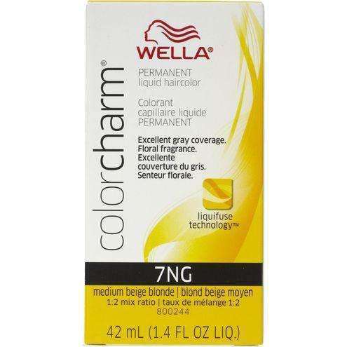 Wella Color Charm Permanent Liquid Hair Color - 7NG Medium Beige Blonde - Beautiful Black Hair