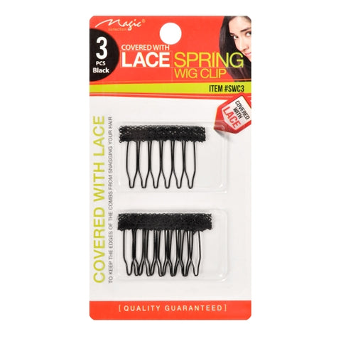 Magic Collection 3pcs Lace Spring Wig Clips - #SWC3