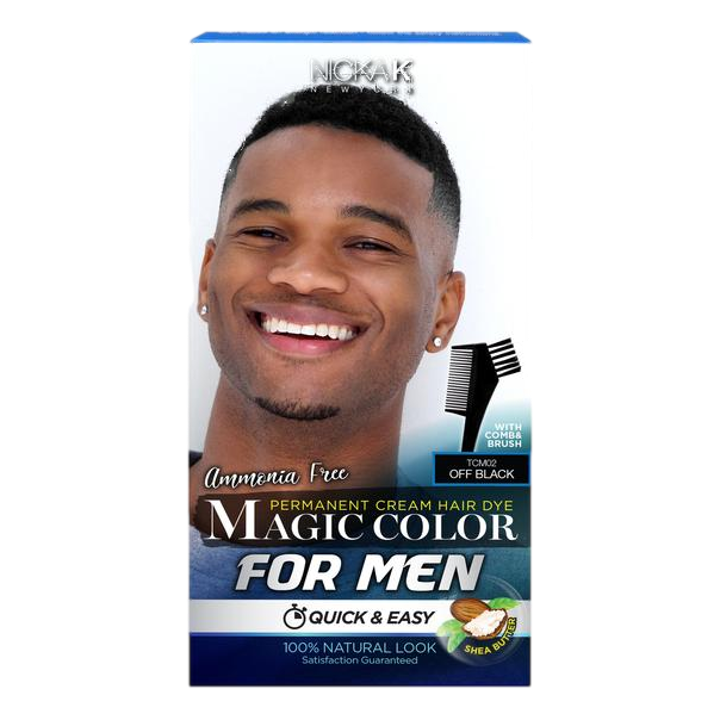 Magic Color For Men Permanent Cream Hair Dye - Off Black - Beautiful Black Hair