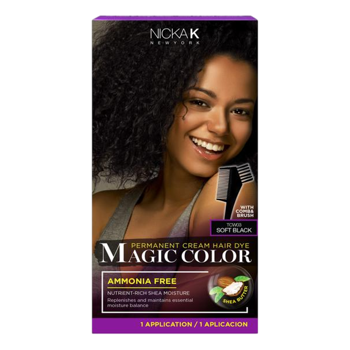 Magic Color Permanent Cream Hair Dye - Soft Black - Beautiful Black Hair