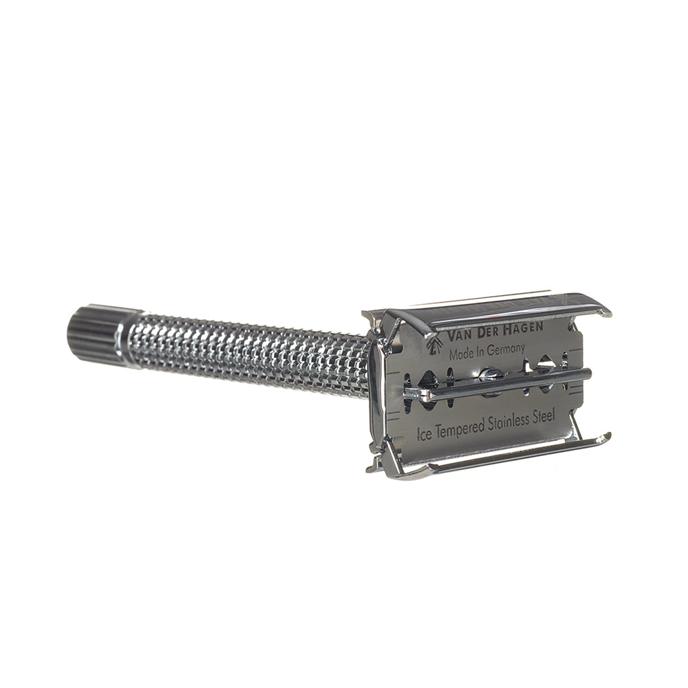 Van Der Hagen Traditional Long Handle 110mm Safety Razor - Chrome