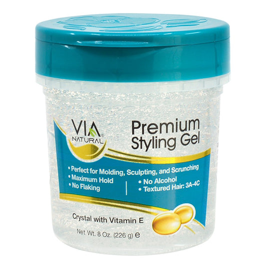 Via Natural Premium Styling Gel - Crystal w/ Vit E 8oz