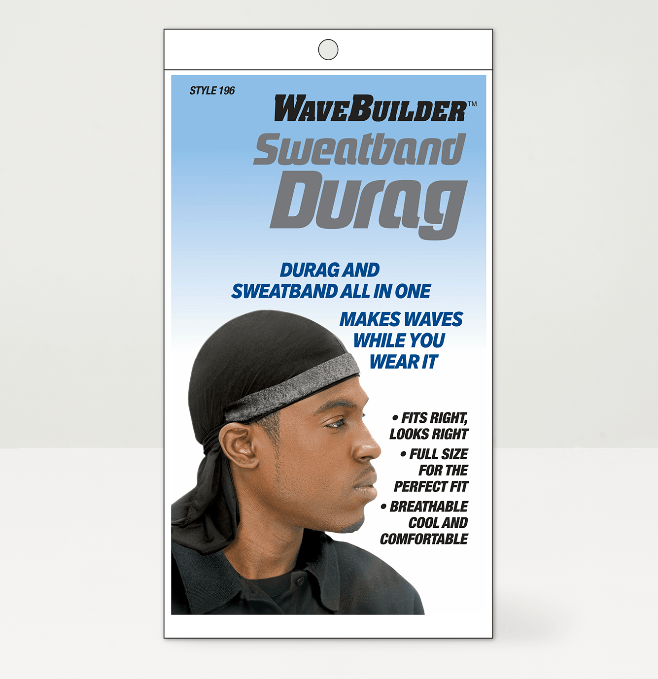 WaveBuilder Sweatband Du Rag #196 Black
