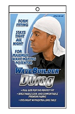 WaveBuilder Du Rag #192 White - Beautiful Black Hair