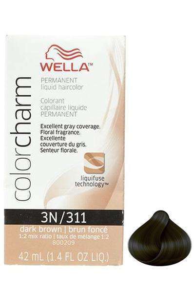 Wella Color Charm Permanent Liquid Hair Color - 3N/311 Dark Brown - Beautiful Black Hair