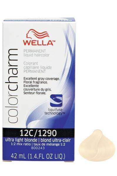 Wella Color Charm Permanent Liquid Hair Color - 12C/1290 Ultra Light Blonde - Beautiful Black Hair