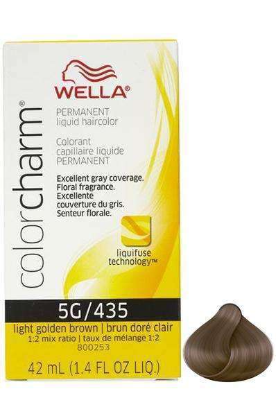 Wella Color Charm Permanent Liquid Hair Color - 5G/435 Light Golden Brown - Beautiful Black Hair