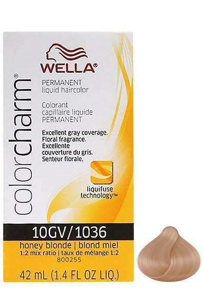 Wella Color Charm Permanent Liquid Hair Color - 10GV/1036 Honey Blonde - Beautiful Black Hair