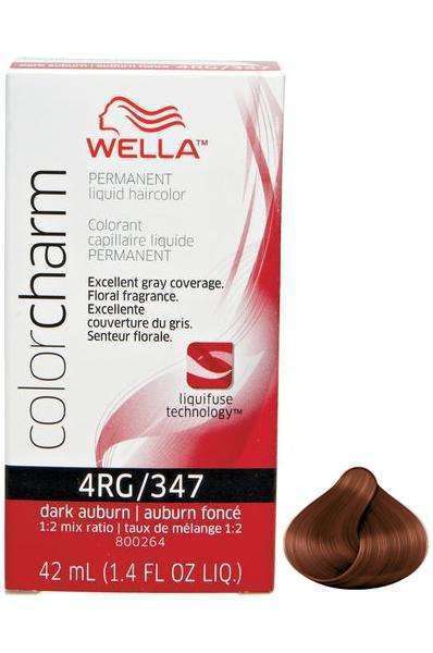 Wella Color Charm Permanent Liquid Hair Color - 4RG/347 Dark Auburn - Beautiful Black Hair