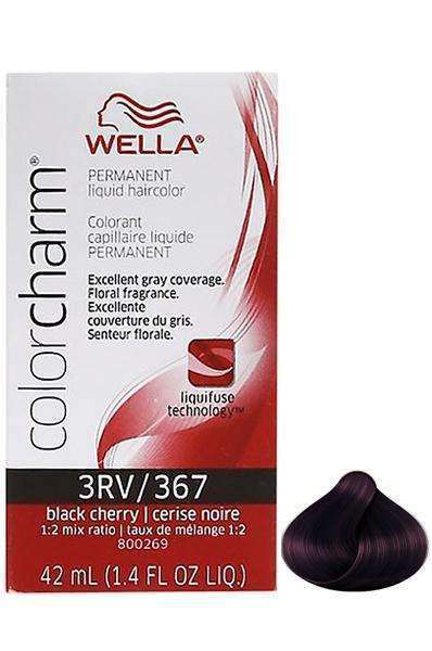 Wella Color Charm Permanent Liquid Hair Color - 3RV/367 Black Cherry - Beautiful Black Hair