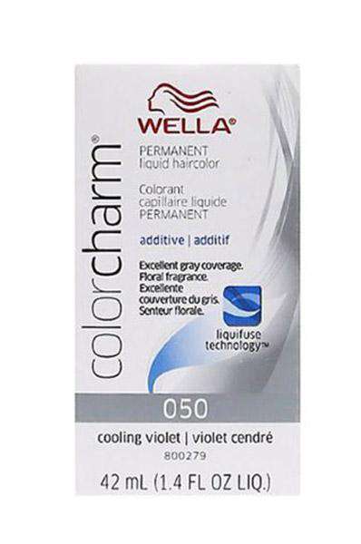 Wella Color Charm Permanent Liquid Hair Color Additive - 050 Cooling Violet - Beautiful Black Hair