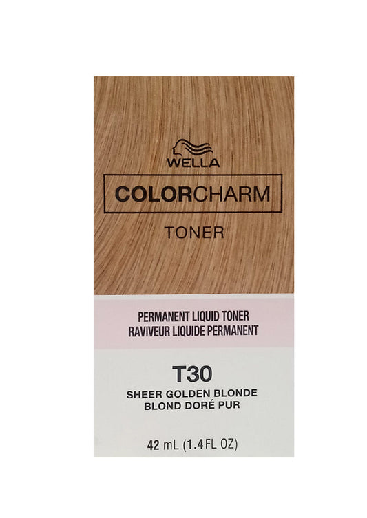 Wella Color Charm Permanent Liquid Hair Toner - T30 Sheer Golden Blonde