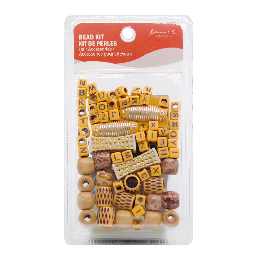 Wooden Hair Beads - Alpha #1997