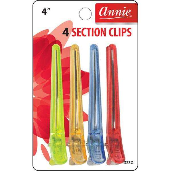 Annie 4" Clear Section Clips Assorted #3230 - Dollar Deals