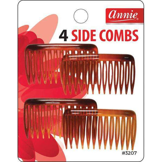 Annie Side Hair Comb Brown Small 4pc #3207