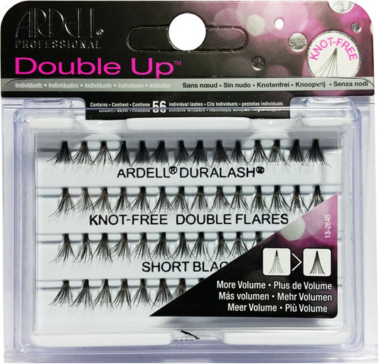 Ardell Double Up Individual Lashes - Knot-Free Double Flares Short Black