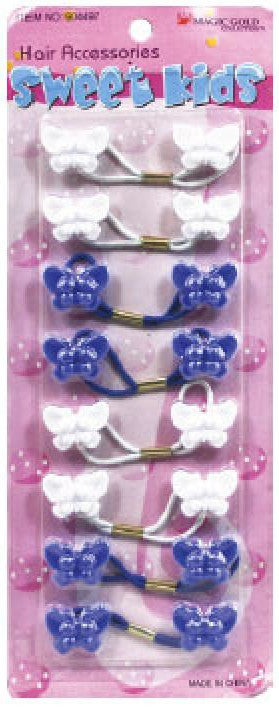 Sweet Kids Hair Baubles - Butterflies BT3 Blue & White