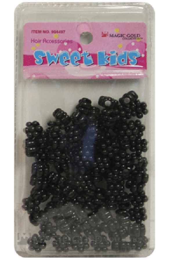 Sweet Kids Hair Beads - Black Flowers #1660 - Beautiful Black Hair