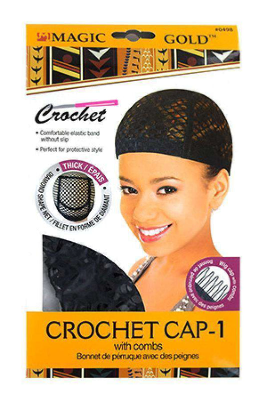 Magic Gold Thick Crochet Cap - Beautiful Black Hair