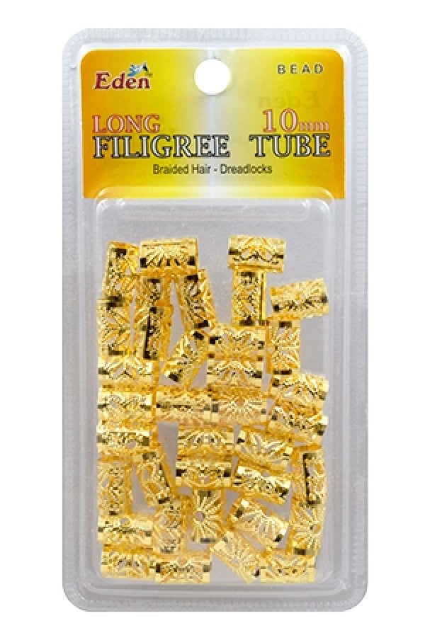 Eden Gold Filigree Tubes - 12x10mm #53810G
