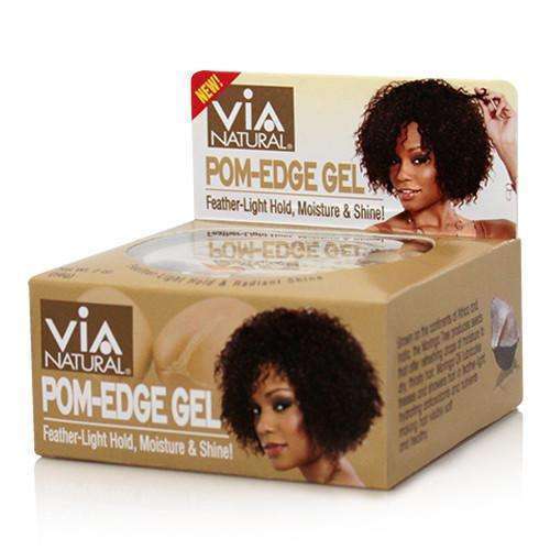 Via Natural Moringa & & Argan Oils POM Edge Gel - Beautiful Black Hair