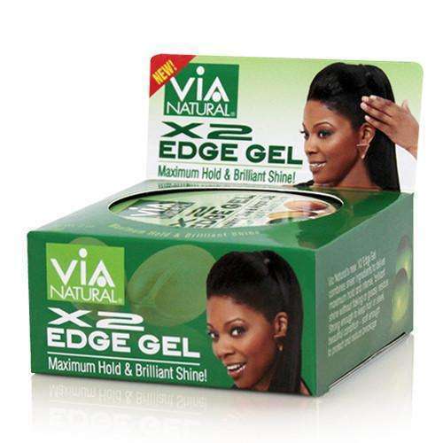 Via Natural Maximum Hold Argan & Olive Oil X2 Edge Gel - Beautiful Black Hair