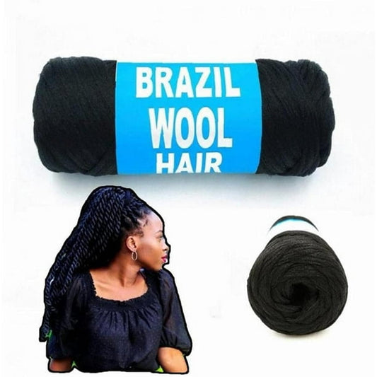 100% Acrylic Brazilian Wool Hair Yarn For African Hair Braiding - Black